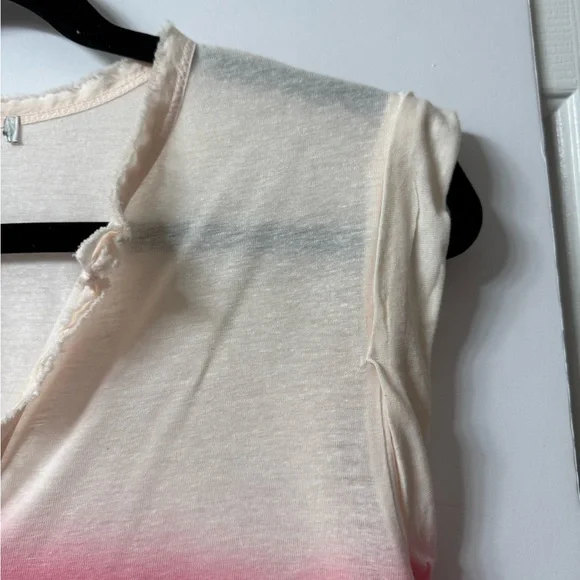 Unknown brand, top, Henley style, orange, pink, and pale pink three snap front - Picture 2 of 10